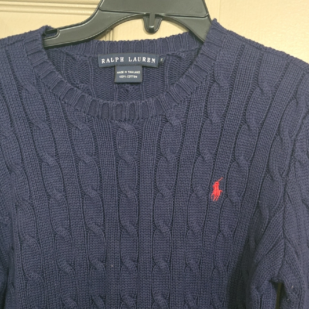 Ralph Lauren Men's Cable Knit Sweater in Navy